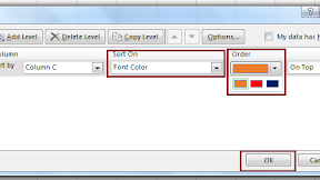 Mengurutkan Data Dengan Kriteria Warna Huruf Dalam Excel